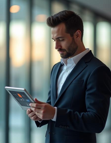 Logistics professional reviewing security protocols